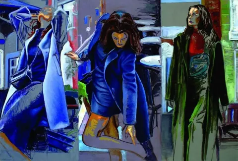 "isimsiz" eseri ADNAN YALIM tarafından 2005 yılında 120x150 cm ölçülerinde Tuval üzeri akrilik boya tekniği ile yapılmıştır.