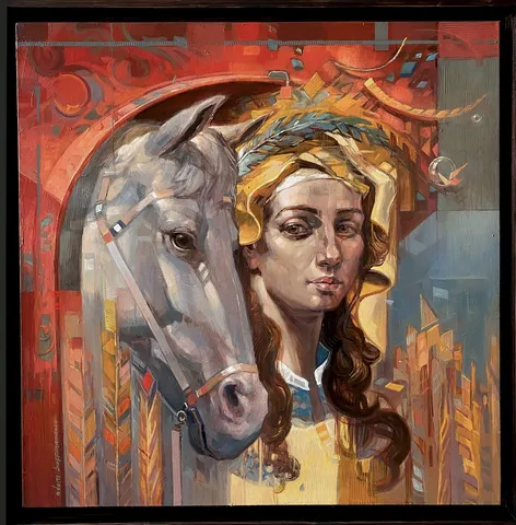 ADEM BAŞPINAR — “Sima”, 2026 "Sima" eseri ADEM BAŞPINAR tarafından 2026 yılında 60x60 cm ölçülerinde Tuval üzeri akrilik boya tekniği ile yapılmıştır.