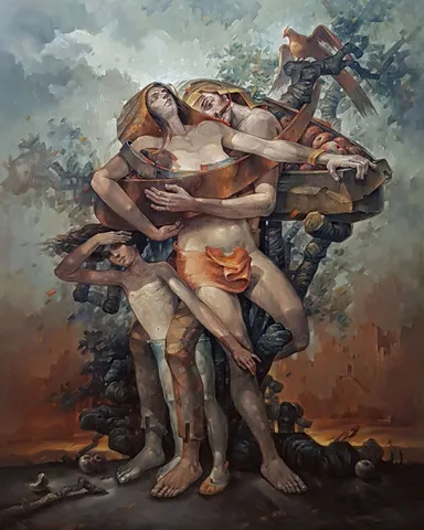 ADEM BAŞPINAR — “Memba-2”, 2020 "Memba-2" eseri ADEM BAŞPINAR tarafından 2020 yılında 150x120 cm ölçülerinde Tuval üzeri yağlı boya tekniği ile yapılmıştır.
