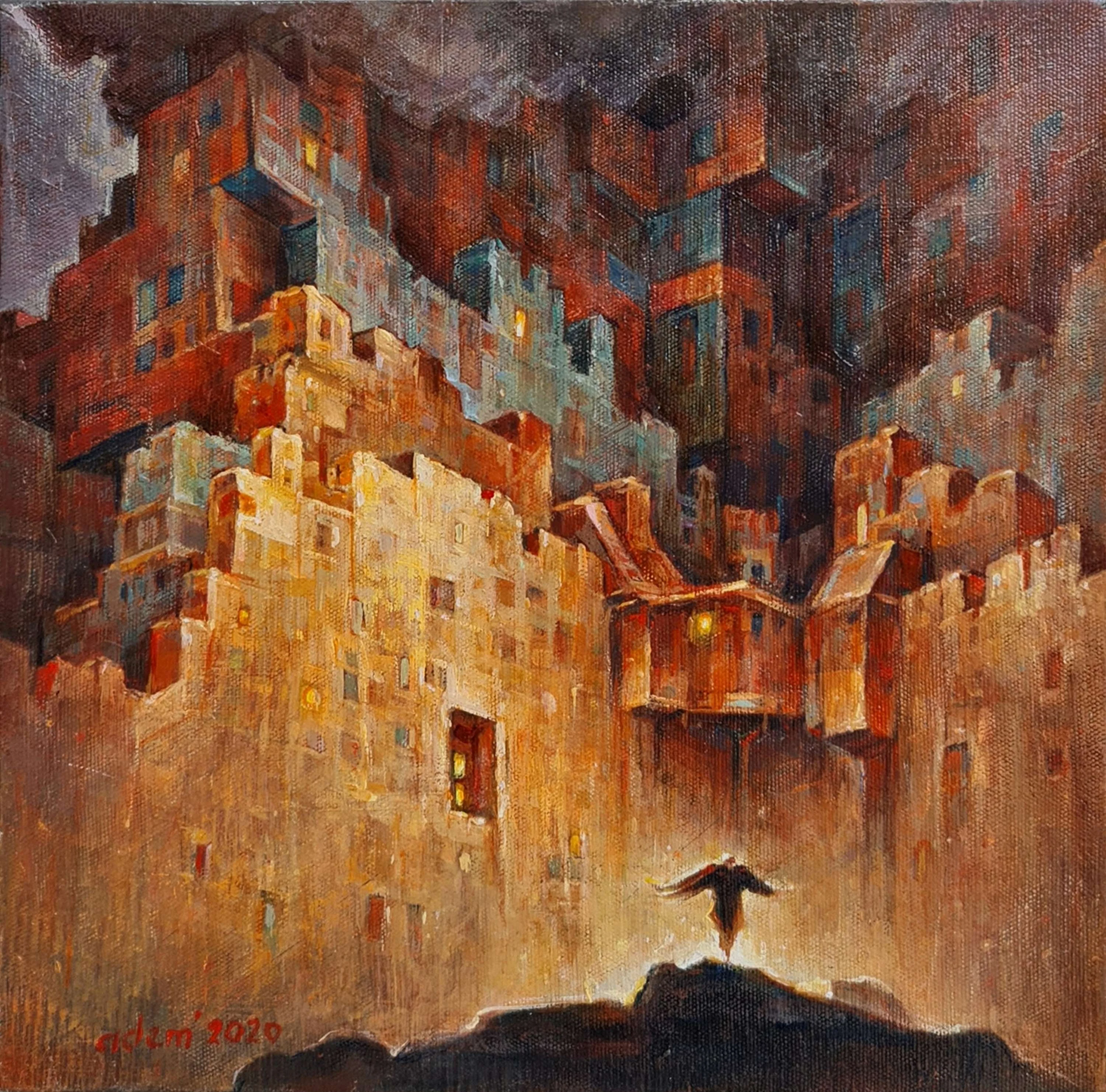 "Mahal-III" eseri ADEM BAŞPINAR tarafından 2020 yılında 25x25 cm ölçülerinde Tuval üzeri yağlı boya tekniği ile yapılmıştır.
