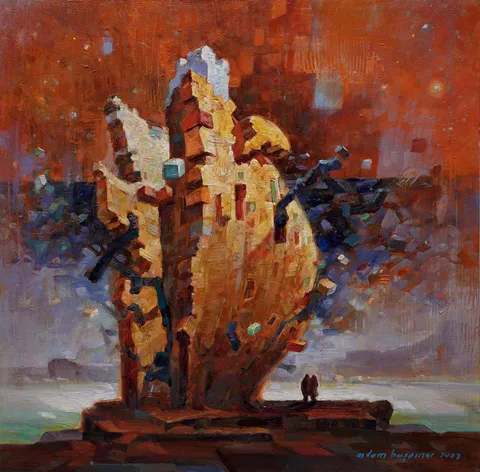 ADEM BAŞPINAR — “Seyir”, 2023 "Seyir" eseri ADEM BAŞPINAR tarafından 2023 yılında 40x40 cm ölçülerinde Tuval üzeri akrilik boya tekniği ile yapılmıştır.