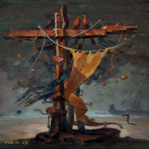 ADEM BAŞPINAR — “İdrak-2”, 2023 "İdrak-2" eseri ADEM BAŞPINAR tarafından 2023 yılında 25x25 cm ölçülerinde Tuval üzeri akrilik boya tekniği ile yapılmıştır.