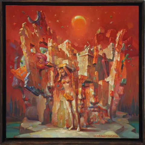 "Ambar-III" eseri ADEM BAŞPINAR tarafından 2023 yılında 60x60 cm ölçülerinde Tuval üzeri akrilik boya tekniği ile yapılmıştır.