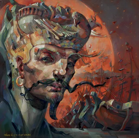 ADEM BAŞPINAR — “Yad”, 2023 "Yad" eseri ADEM BAŞPINAR tarafından 2023 yılında 60x60 cm ölçülerinde Tuval üzeri akrilik boya tekniği ile yapılmıştır.