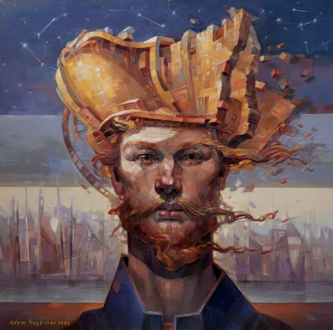 "Lebiderya-II" eseri ADEM BAŞPINAR tarafından 2023 yılında 60x60 cm ölçülerinde Tuval üzeri akrilik boya tekniği ile yapılmıştır.