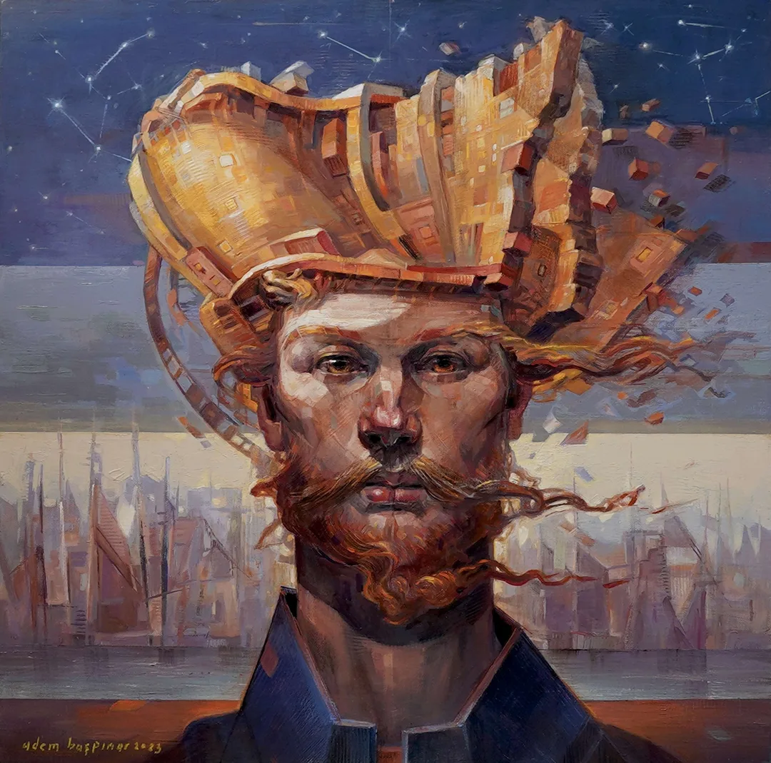 "Lebiderya-II" eseri ADEM BAŞPINAR tarafından 2023 yılında 60x60 cm ölçülerinde Tuval üzeri akrilik boya tekniği ile yapılmıştır.