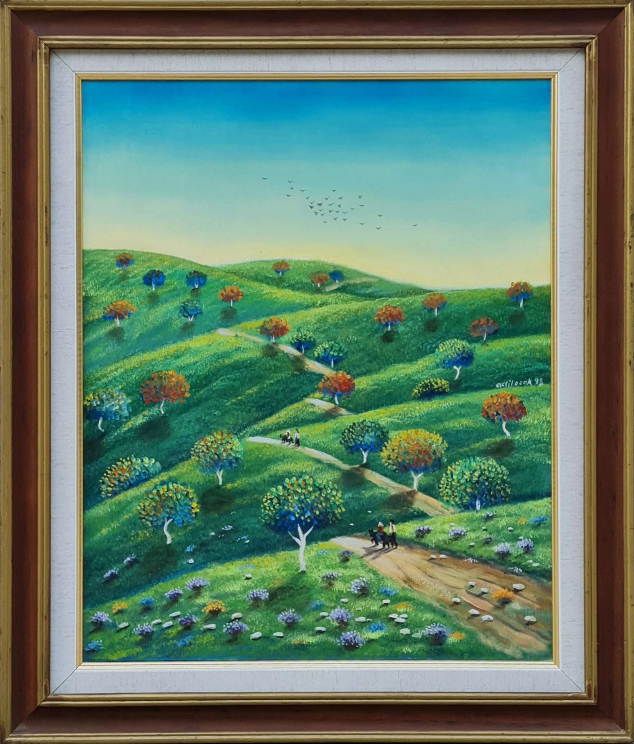 "İsimsiz" eseri ADİL OCAK tarafından 1998 yılında 55x45 cm ölçülerinde Tuval üzeri yağlı boya tekniği ile yapılmıştır.