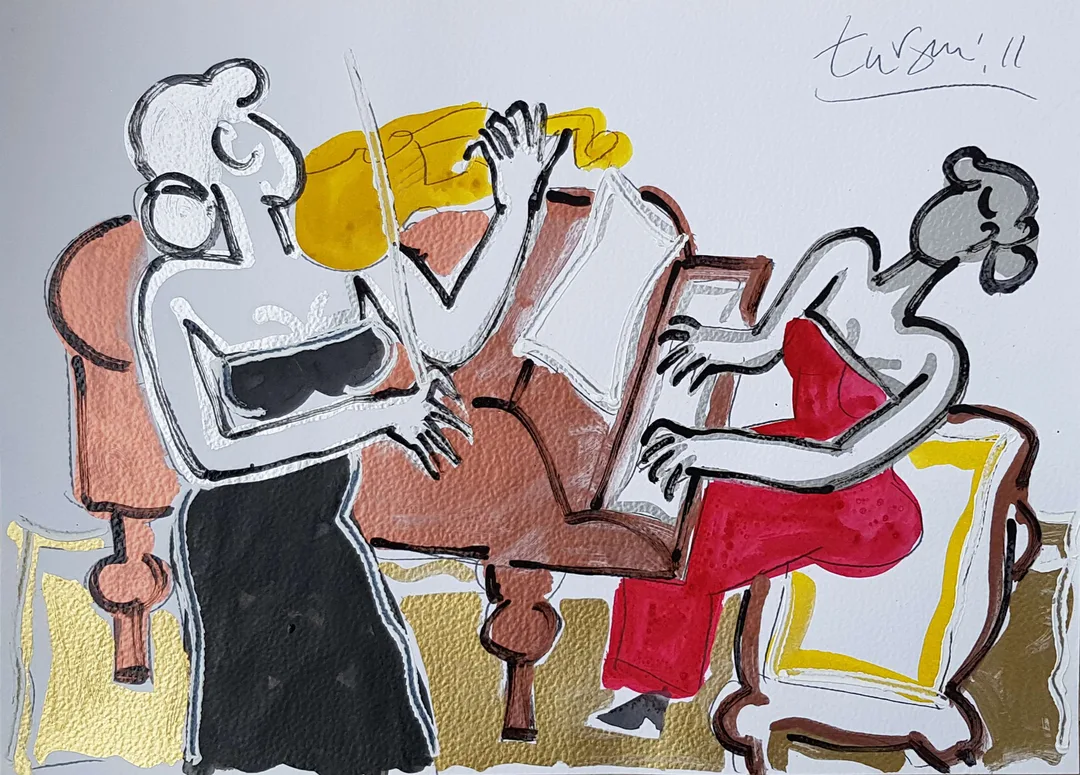 yakınlaştır "Piyano Serisi" eseri ADNAN TURANİ tarafından 2011 yılında 50x70 cm ölçülerinde Kağıt üzeri yağlı boya tekniği ile yapılmıştır.
