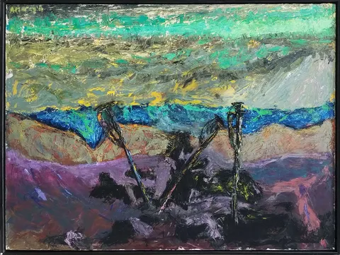 AHMET MEREY — “Dağın Zirvesinde”, 2011 "Dağın Zirvesinde" eseri AHMET MEREY tarafından 2011 yılında 150x200 cm ölçülerinde Tuval üzeri yağlı boya tekniği ile yapılmıştır.