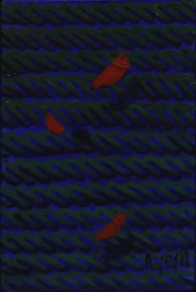 "İsimsiz" eseri AHMET YEŞİL tarafından 2010 yılında 16x10 cm ölçülerinde Tuval üzeri yağlı boya tekniği ile yapılmıştır.