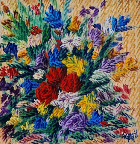 "İsimsiz" eseri AHMET YEŞİL tarafından 2019 yılında 25x25 cm ölçülerinde Tuval üzeri yağlı boya tekniği ile yapılmıştır.