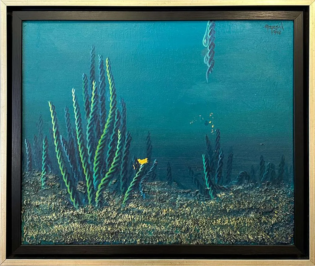 "İsimsiz" eseri AHMET YEŞİL tarafından 1998 yılında 50x60 cm ölçülerinde Tuval üzeri yağlı boya tekniği ile yapılmıştır.