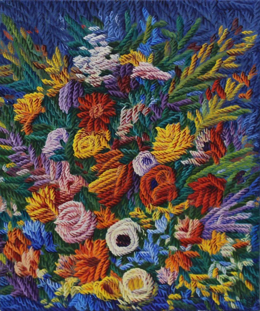 yakınlaştır "Çiçekler" eseri AHMET YEŞİL tarafından 2011 yılında 60x50 cm ölçülerinde Tuval üzeri yağlı boya tekniği ile yapılmıştır.