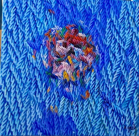 AHMET YEŞİL — “İsimsiz”, 2023 "İsimsiz" eseri AHMET YEŞİL tarafından 2023 yılında 40x40 cm ölçülerinde Tuval üzeri yağlı boya tekniği ile yapılmıştır.
