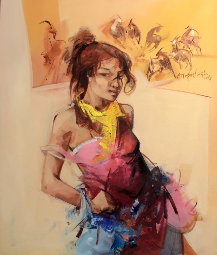 yakınlaştır "İsimsiz" eseri AKDOĞAN TOPAÇLIOĞLU tarafından 2017 yılında 70x60 cm ölçülerinde Tuval üzeri yağlı boya tekniği ile yapılmıştır.