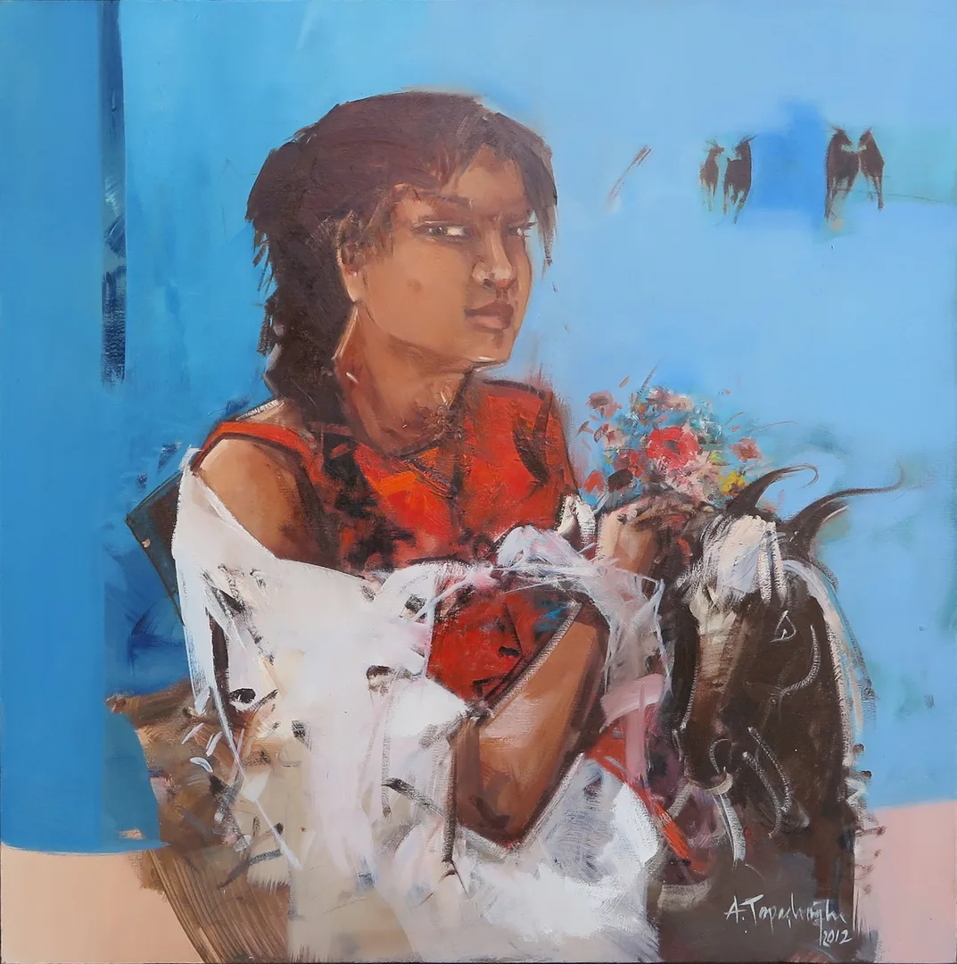 "İsimsiz" eseri AKDOĞAN TOPAÇLIOĞLU tarafından 2012 yılında 70x70 cm ölçülerinde Tuval üzeri yağlı boya tekniği ile yapılmıştır.