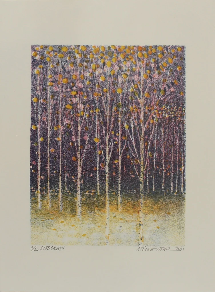 yakınlaştır "İsimsiz" eseri ATİLLA ATAR tarafından 2001 yılında 26x20 cm ölçülerinde Litografi tekniği ile yapılmıştır.
