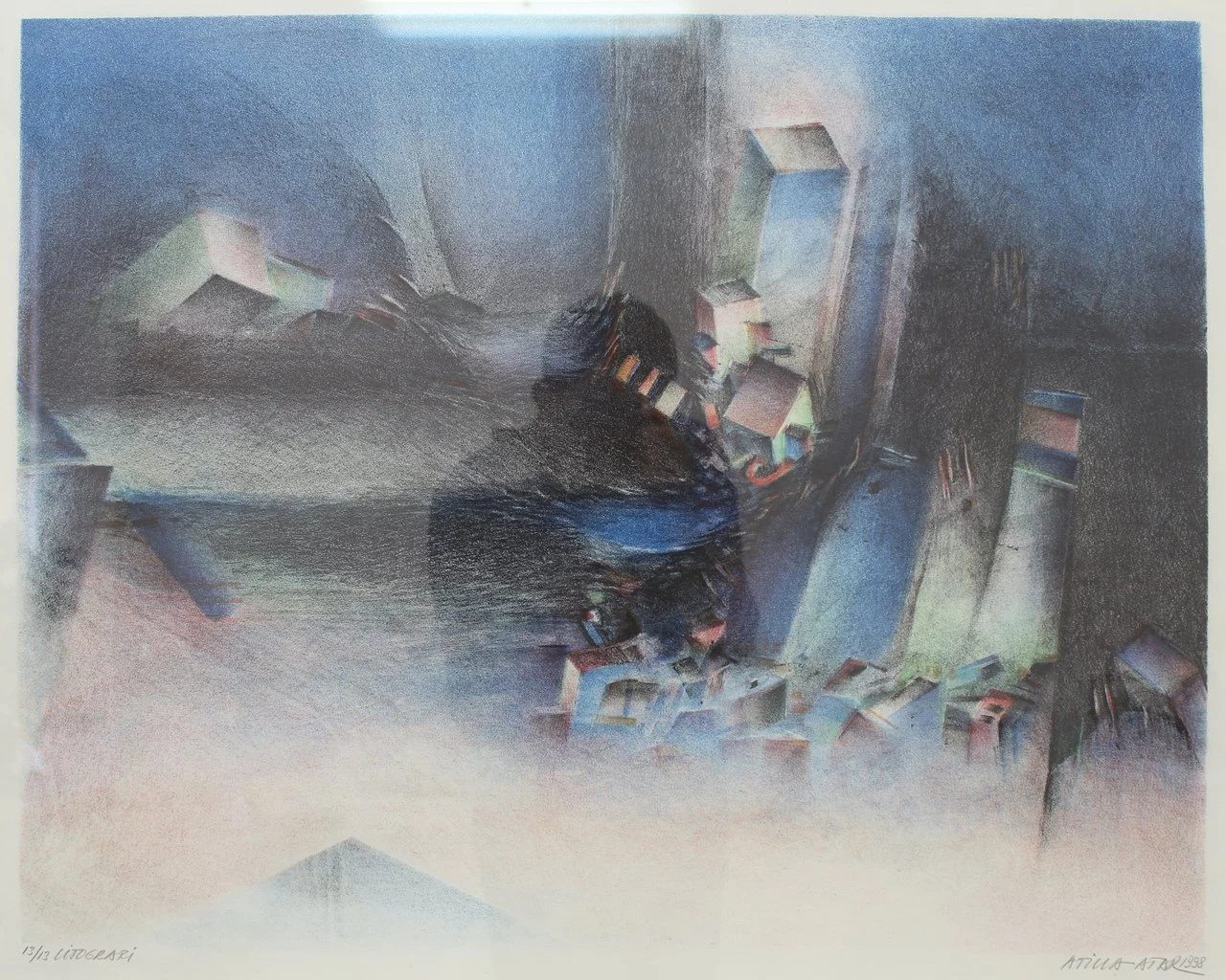 "İsimsiz" eseri ATİLLA ATAR tarafından 1998 yılında 55x70 cm ölçülerinde yapılmıştır.