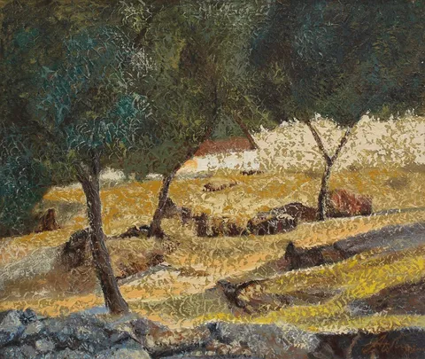 AYDEMİR ATALAY — “Piknik Yeri” "Piknik Yeri" eseri AYDEMİR ATALAY tarafından 55x65 cm ölçülerinde Tuval üzeri yağlı boya tekniği ile yapılmıştır.