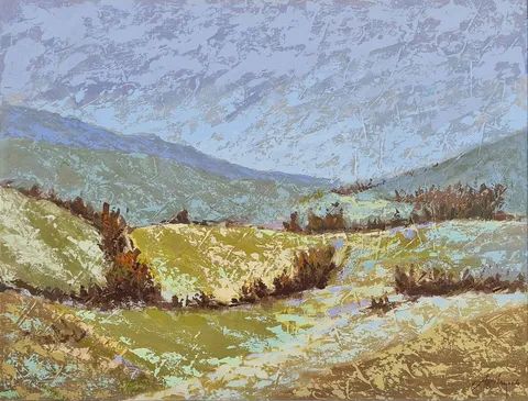 "Peyzaj" eseri AYDEMİR ATALAY tarafından 2004 yılında 74x100 cm ölçülerinde Tuval üzeri yağlı boya tekniği ile yapılmıştır.