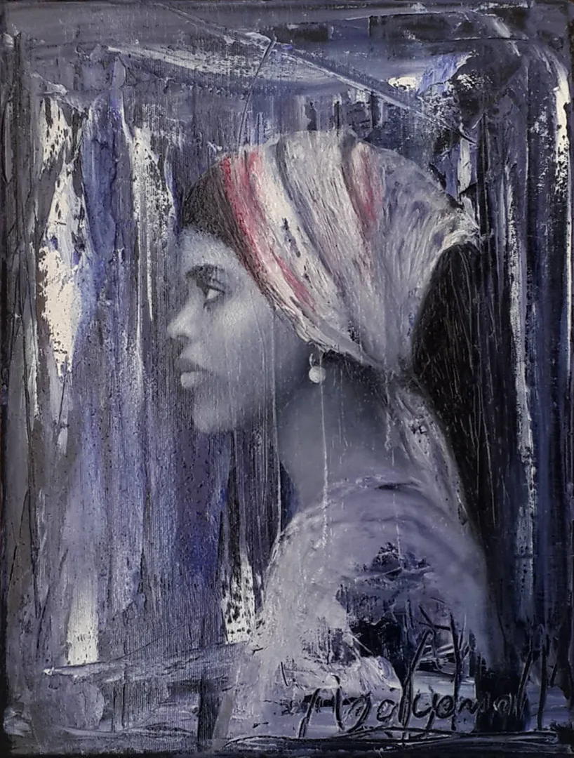 "Siyahi" eseri AZAT YEMAN tarafından 2016 yılında 40x30 cm ölçülerinde Tuval üzeri akrilik ve yağlı boya tekniği ile yapılmıştır.