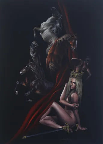 "İsimsiz" eseri BEHZAT FEYZULLAH tarafından 2016 yılında 140x100 cm ölçülerinde Tuval üzeri yağlı boya tekniği ile yapılmıştır.