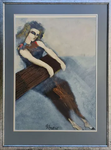 BİHRAT MAVİTAN — “İsimsiz”, 1986 "İsimsiz" eseri BİHRAT MAVİTAN tarafından 1986 yılında 54x38 cm ölçülerinde Kağıt üzeri yağlı boya tekniği ile yapılmıştır.