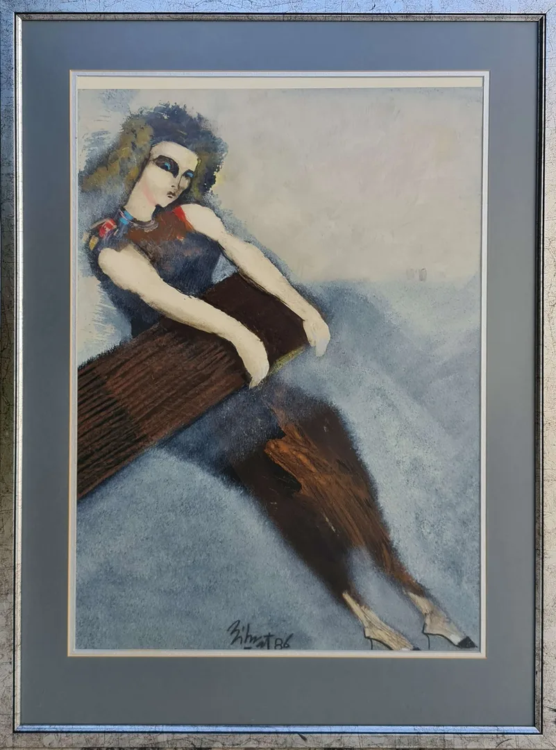 "İsimsiz" eseri BİHRAT MAVİTAN tarafından 1986 yılında 54x38 cm ölçülerinde Kağıt üzeri yağlı boya tekniği ile yapılmıştır.