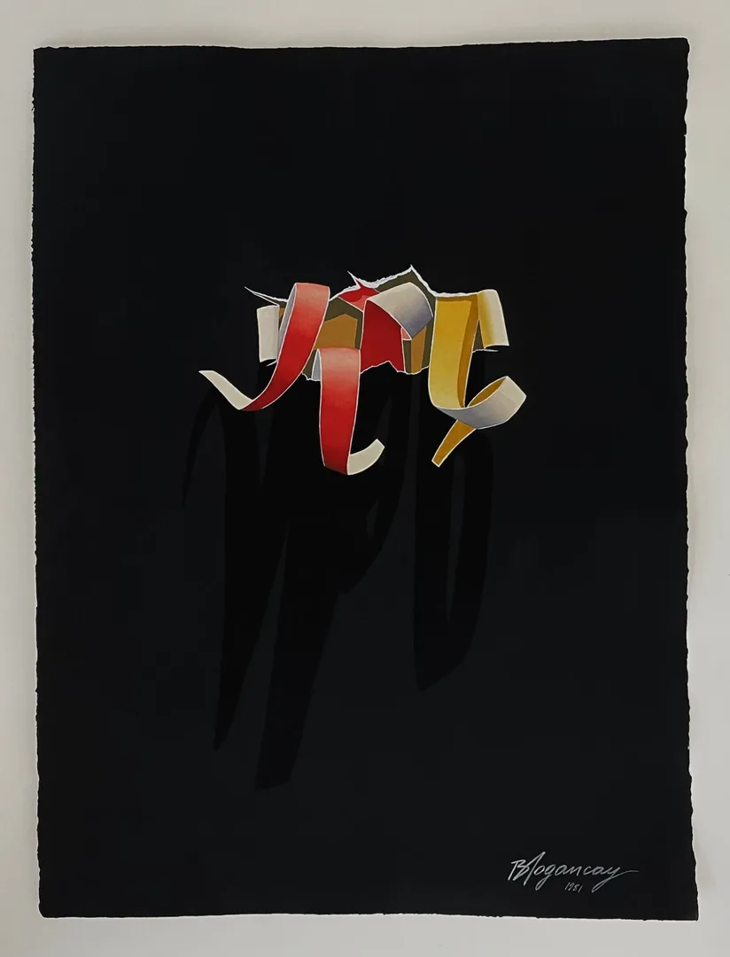 "Kurdelalar" eseri BURHAN DOĞANÇAY tarafından 1981 yılında 76x56 cm ölçülerinde Kağıt üzeri guaj boya tekniği ile yapılmıştır.