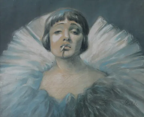 "İsimsiz" eseri CELİLE HİKMET tarafından 33x40 cm ölçülerinde Kağıt üzeri pastel boya tekniği ile yapılmıştır.
