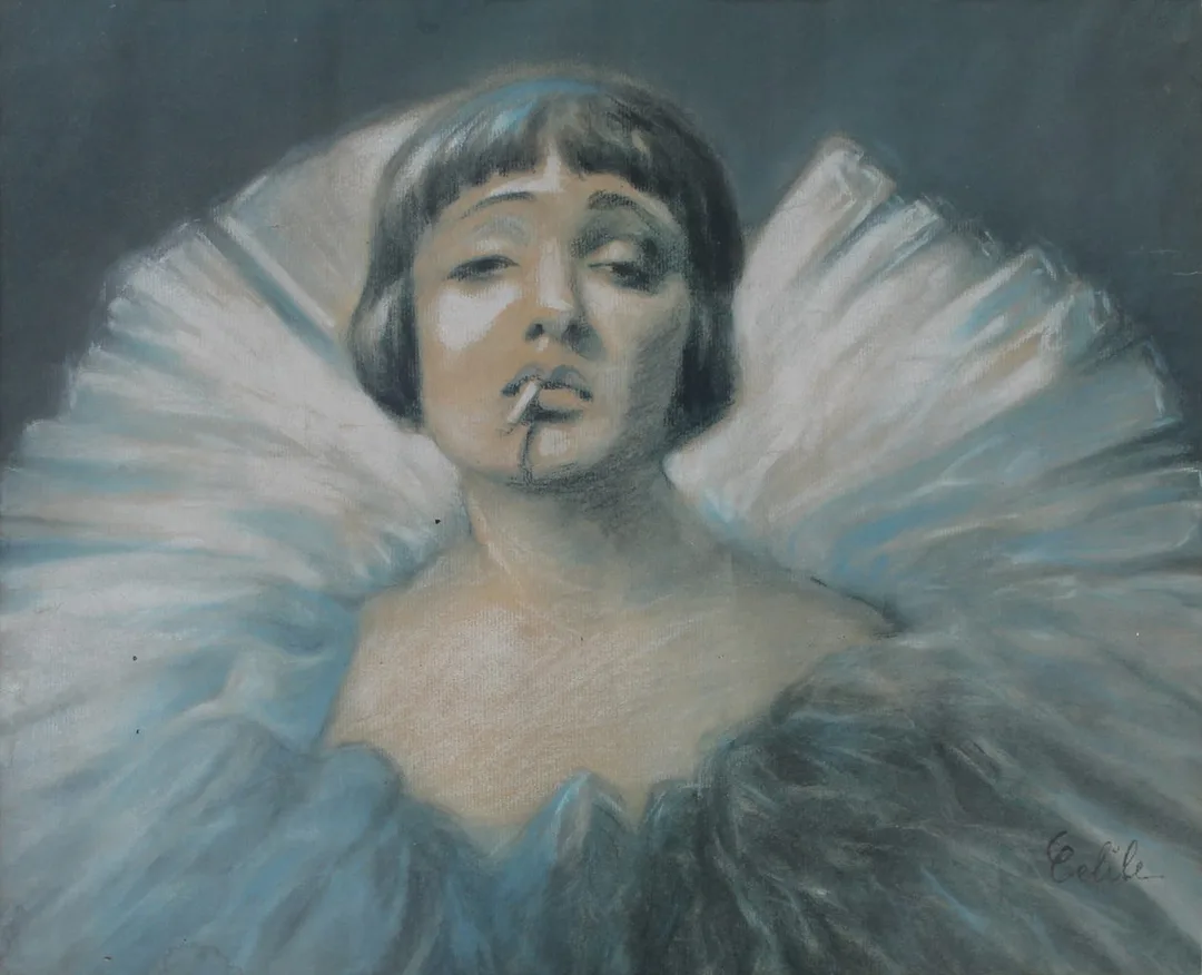 yakınlaştır "İsimsiz" eseri CELİLE HİKMET tarafından 33x40 cm ölçülerinde Kağıt üzeri pastel boya tekniği ile yapılmıştır.