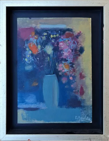 "Natürmort" eseri DAVİT UGHRELİDZE tarafından 2006 yılında 21x15 cm ölçülerinde Duralit üzeri yağlı boya tekniği ile yapılmıştır.