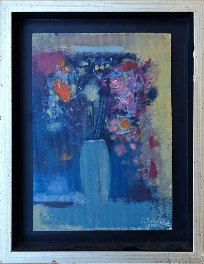 "Natürmort" eseri DAVİT UGHRELİDZE tarafından 2006 yılında 21x15 cm ölçülerinde Duralit üzeri yağlı boya tekniği ile yapılmıştır.