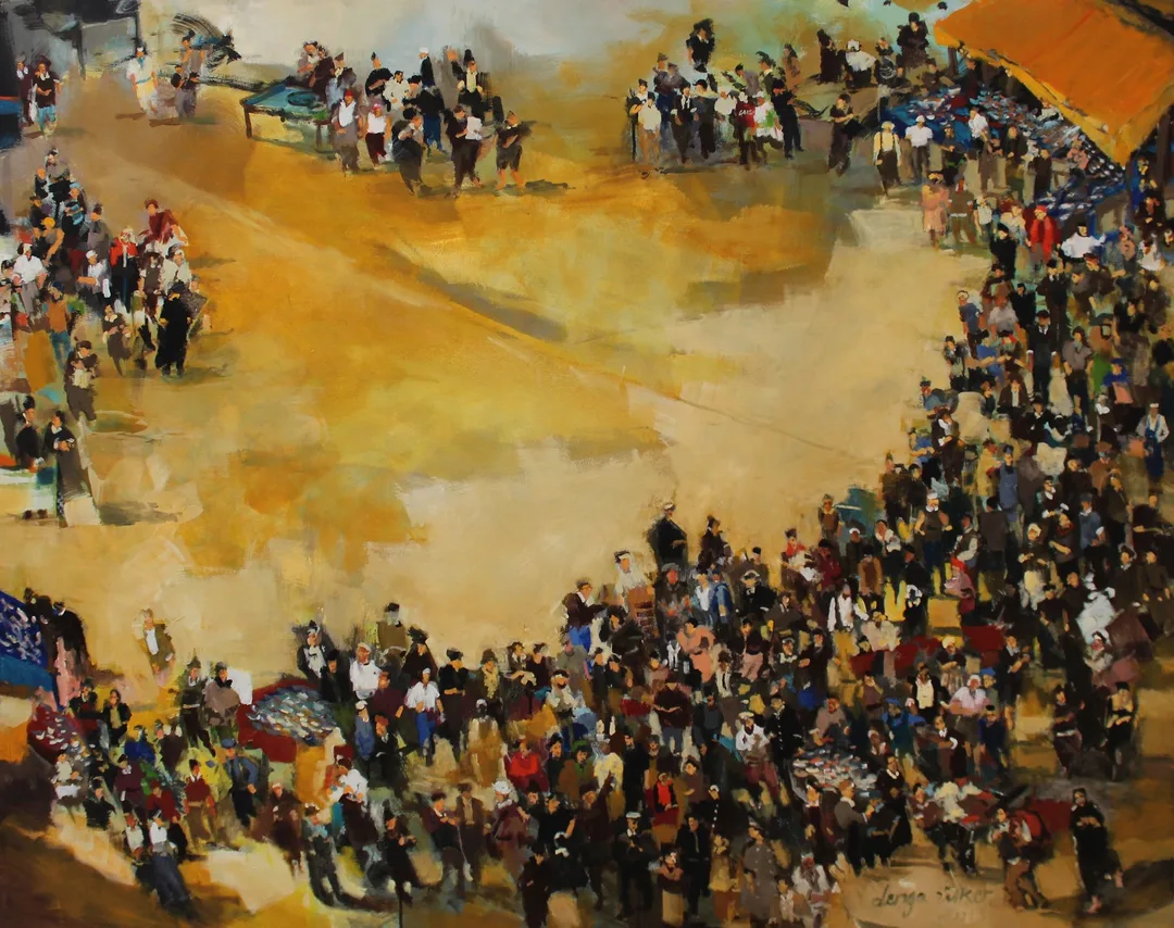"Çömezler" eseri DERYA ÜLKER tarafından 2013 yılında 140x175 cm ölçülerinde Tuval üzeri yağlı boya tekniği ile yapılmıştır.