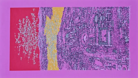 "İstanbul, Eski Yarımada" eseri DEVRİM ERBİL tarafından 2009 yılında 70x40 cm ölçülerinde Serigrafi tekniği ile yapılmıştır.