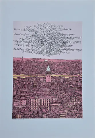 DEVRİM ERBİL — “İstabul, Mavi Yorum (A)”, 2022 "İstabul, Mavi Yorum (A)" eseri DEVRİM ERBİL tarafından 2022 yılında 100x70 cm ölçülerinde Serigrafi tekniği ile yapılmıştır.