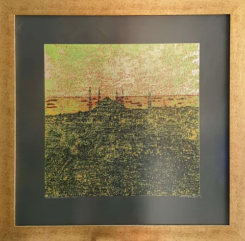 "İstanbul izlenimleri" eseri DEVRİM ERBİL tarafından 2010 yılında 50x50 cm ölçülerinde Serigrafi tekniği ile yapılmıştır.