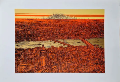 "GALATA, Haliç" eseri DEVRİM ERBİL tarafından 2014 yılında 70x100 cm ölçülerinde Baskı tekniği ile yapılmıştır.
