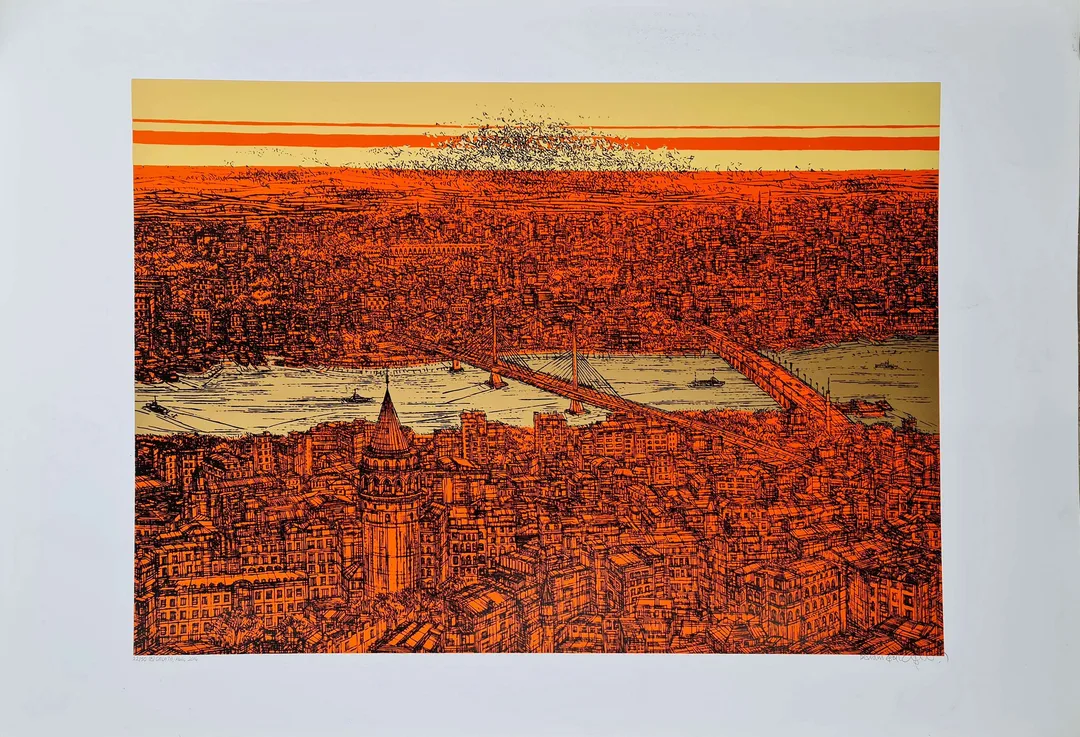 "GALATA, Haliç" eseri DEVRİM ERBİL tarafından 2014 yılında 70x100 cm ölçülerinde Baskı tekniği ile yapılmıştır.