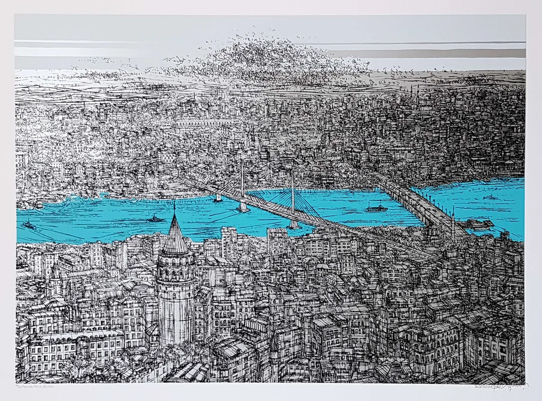 yakınlaştır "Galata Haliç (A)" eseri DEVRİM ERBİL tarafından 2020 yılında 70x100 cm ölçülerinde Baskı tekniği ile yapılmıştır.