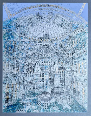 DEVRİM ERBİL — “İstanbul; Ayasofya'nın gizemi”, 2016 "İstanbul; Ayasofya'nın gizemi" eseri DEVRİM ERBİL tarafından 2016 yılında 65x50 cm ölçülerinde Serigrafi tekniği ile yapılmıştır.