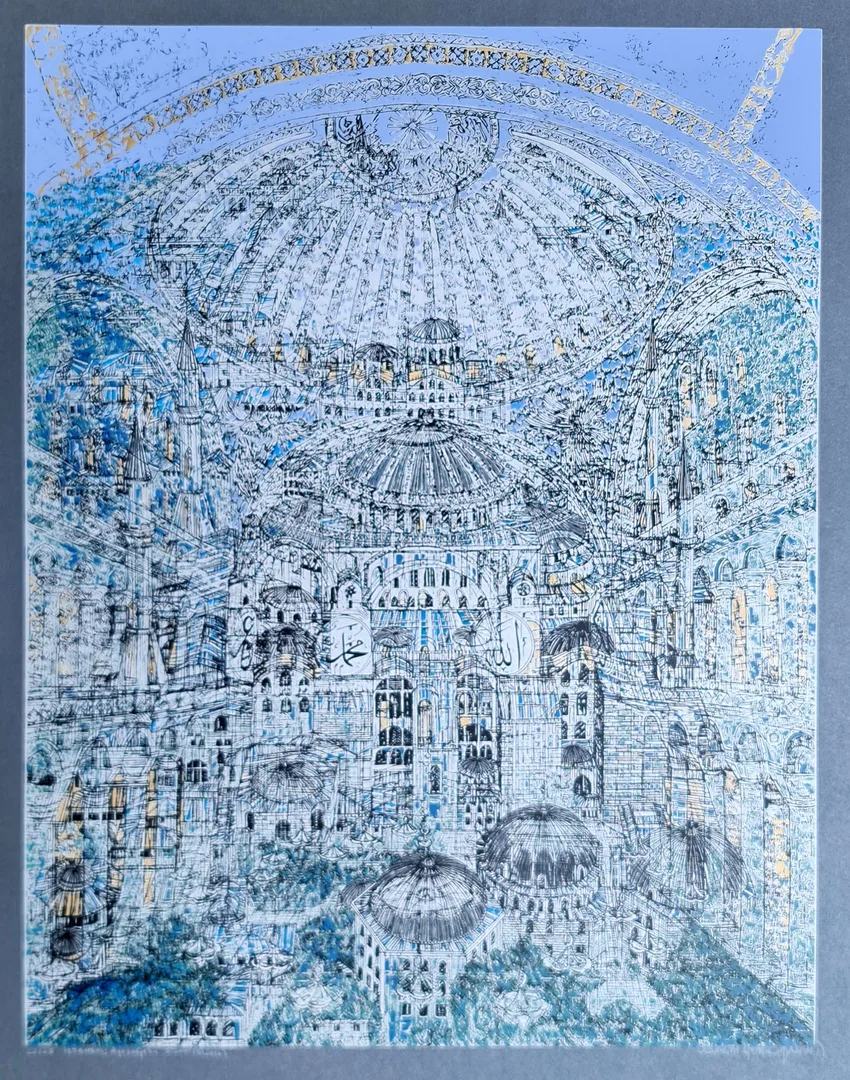yakınlaştır "İstanbul; Ayasofya'nın gizemi" eseri DEVRİM ERBİL tarafından 2016 yılında 65x50 cm ölçülerinde Serigrafi tekniği ile yapılmıştır.