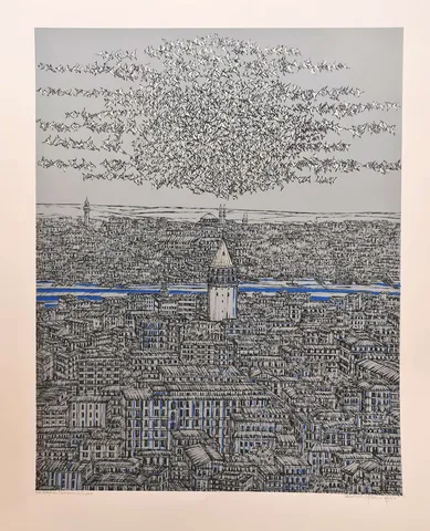 DEVRİM ERBİL — “İstanbul; Mavi Yorum - II (D)”, 2020 "İstanbul; Mavi Yorum - II (D)" eseri DEVRİM ERBİL tarafından 2020 yılında 100x70 cm ölçülerinde Serigrafi tekniği ile yapılmıştır.