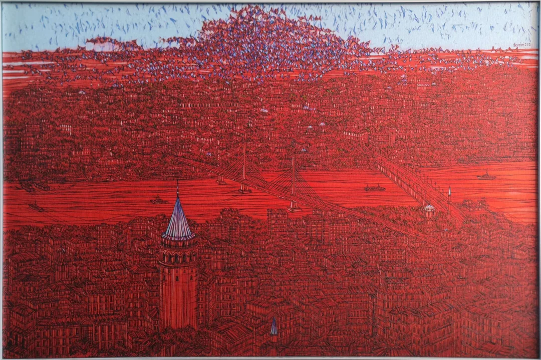 "İsimsiz" eseri DEVRİM ERBİL tarafından 2021 yılında 80x120 cm ölçülerinde Alüminyum üzerine Giclee baskı 1/1 Monoprint tekniği ile yapılmıştır.