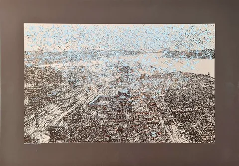 "İstanbul'da Kuşlar" eseri DEVRİM ERBİL tarafından 2020 yılında 70x100 cm ölçülerinde Serigrafi tekniği ile yapılmıştır.