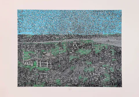 DEVRİM ERBİL — “İstanbul Mavi Şiir (D)”, 2023 "İstanbul Mavi Şiir (D)" eseri DEVRİM ERBİL tarafından 2023 yılında 70x100 cm ölçülerinde Serigrafi tekniği ile yapılmıştır.