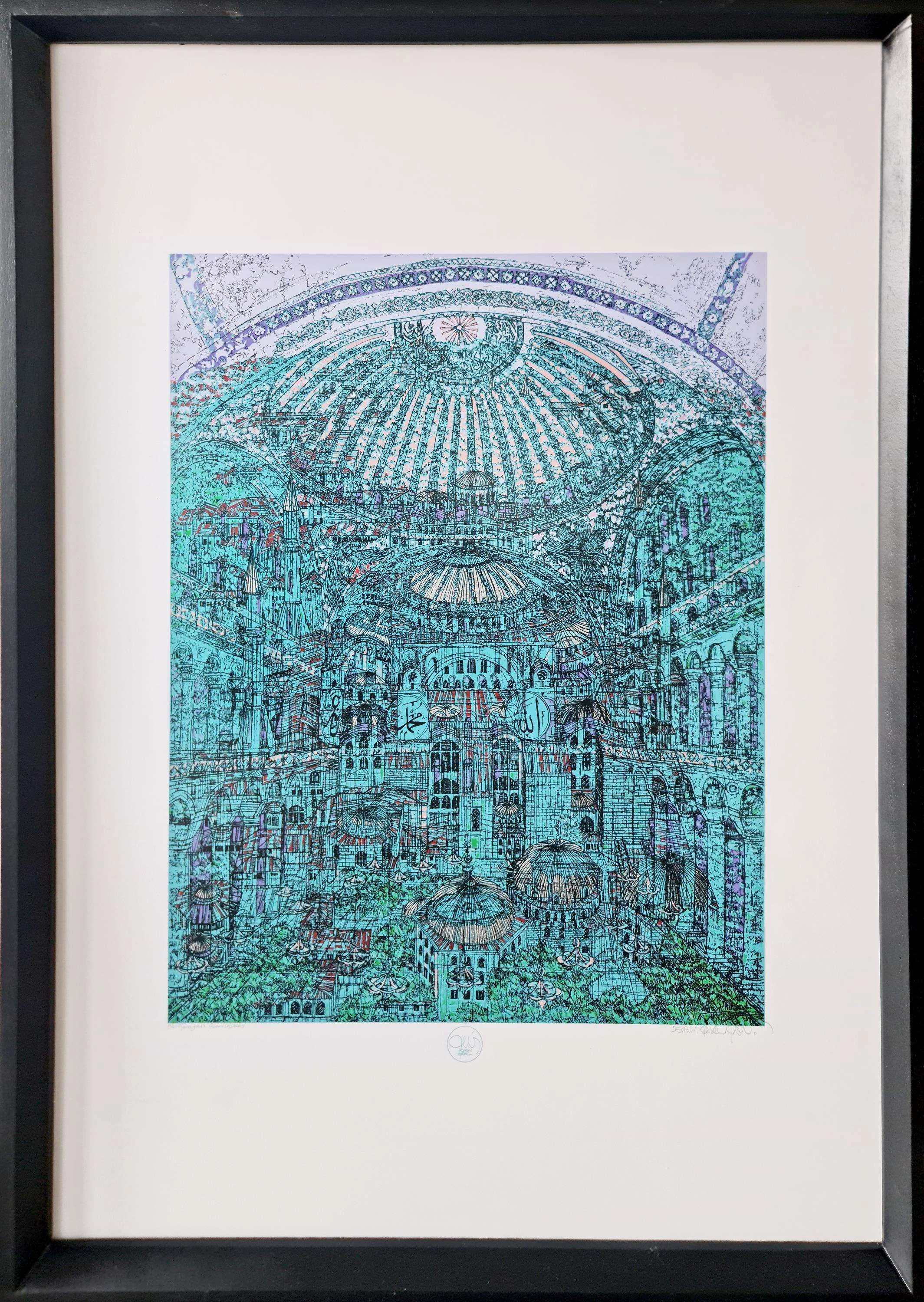 "Ayasofya'nın Gizemi (A)" eseri DEVRİM ERBİL tarafından 2023 yılında 100x70 cm ölçülerinde Serigrafi tekniği ile yapılmıştır.