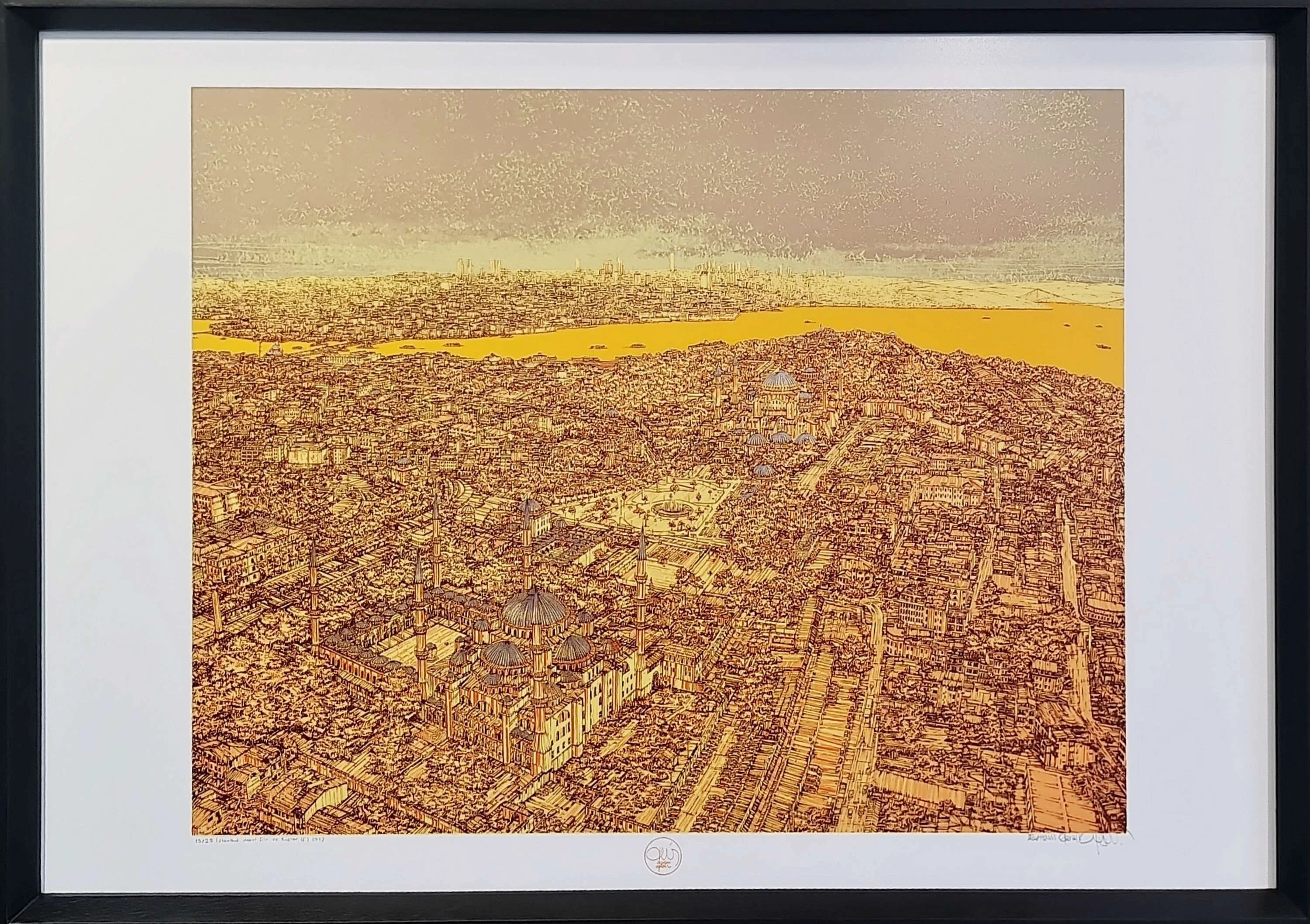 "İstanbul Mavi Şiir ve Kuşlar (F)" eseri DEVRİM ERBİL tarafından 2023 yılında 70x100 cm ölçülerinde Serigrafi tekniği ile yapılmıştır.
