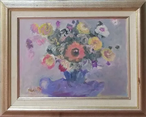 DURAN KARACA — “Natürmort”, 1993 "Natürmort" eseri DURAN KARACA tarafından 1993 yılında 32x44 cm ölçülerinde Tuval üzeri yağlı boya tekniği ile yapılmıştır.