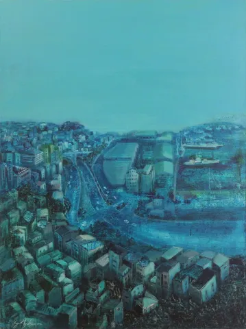 "İsimsiz" eseri DUYGU AYDOĞAN tarafından 2012 yılında 120x90 cm ölçülerinde Tuval üzeri yağlı boya tekniği ile yapılmıştır.